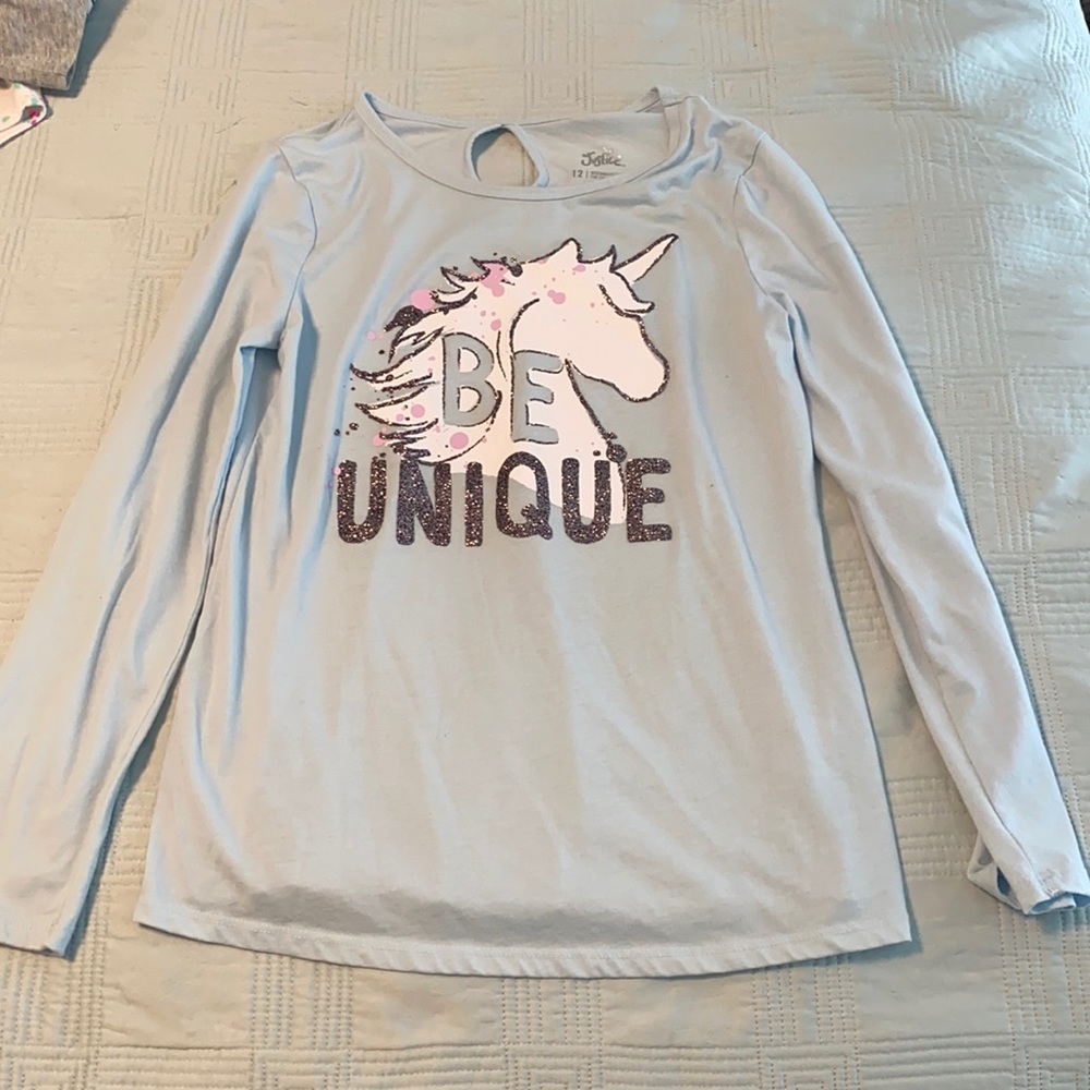 Light blue Justice size 12 long sleeve